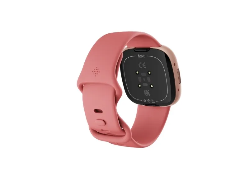 Fitbit Versa 4 - 40 mm - kobberrose - smart ur med bånd - pink sand - båndstørrelse: S/L - NFC, Bluetooth