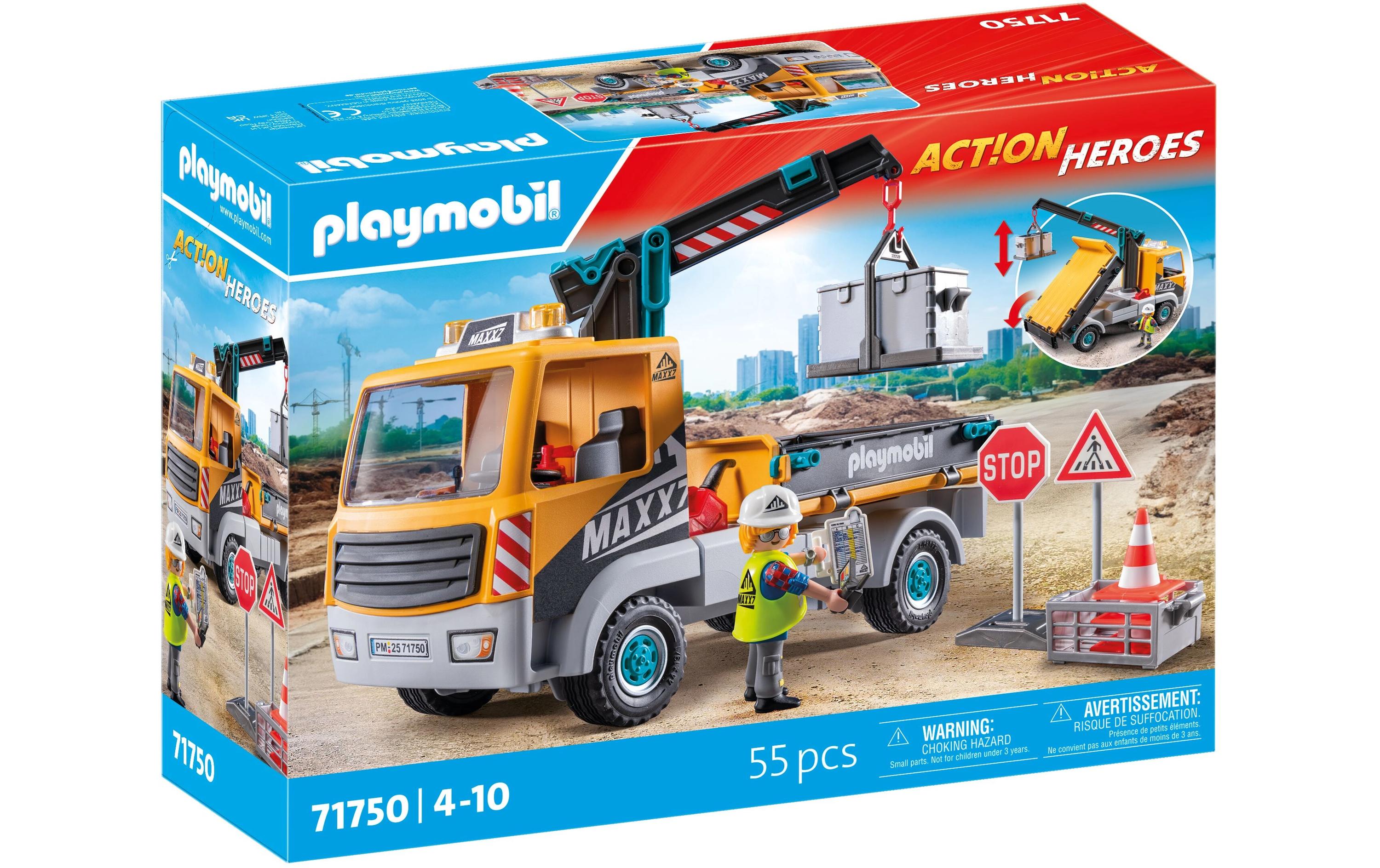 Action Heroes Baustellen-LKW mit Kran 71750Spielfiguren-Set