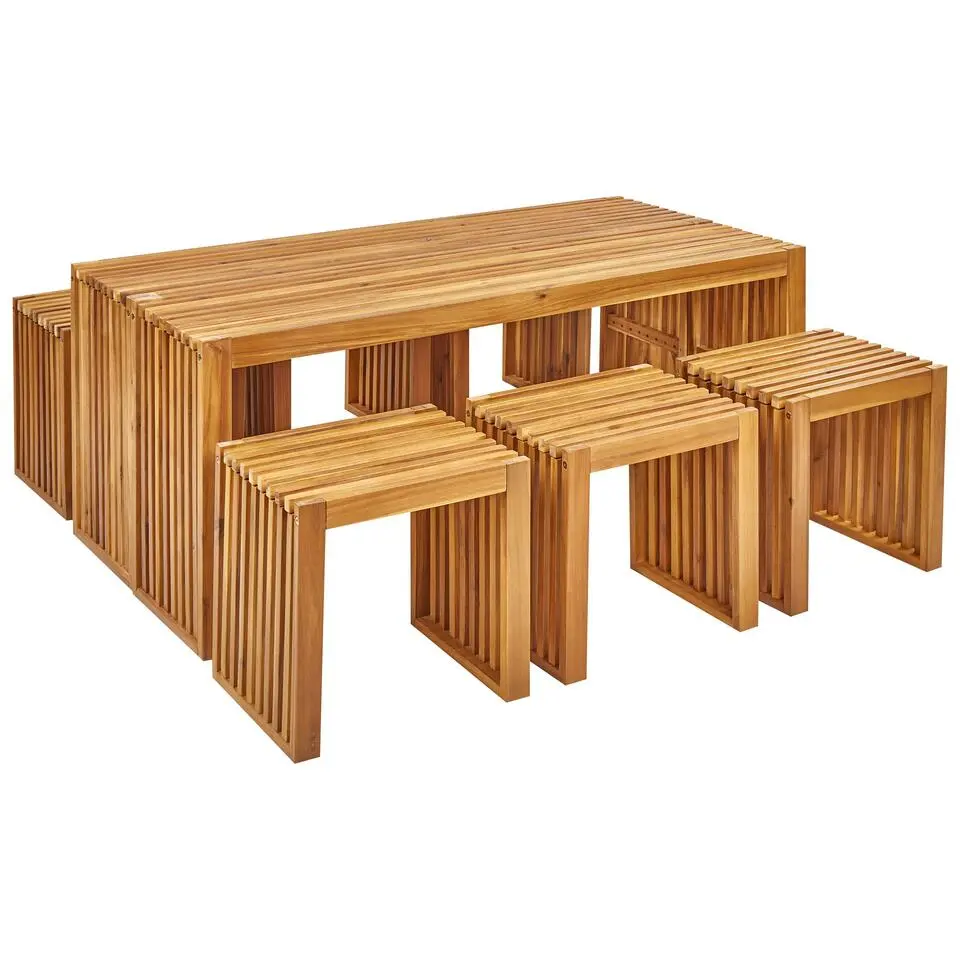 BELLANO - Tuinset 6-zits - Lichthout - Acaciahout