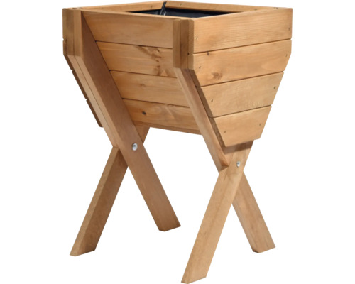 Verhoogd tuinbed op palen, inclusief beplantingsfolie, 39 x 40 x 61 cm, bruin