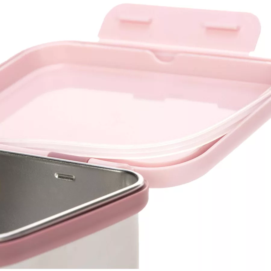 Lässig Edelstahl Lunchset hellrosa