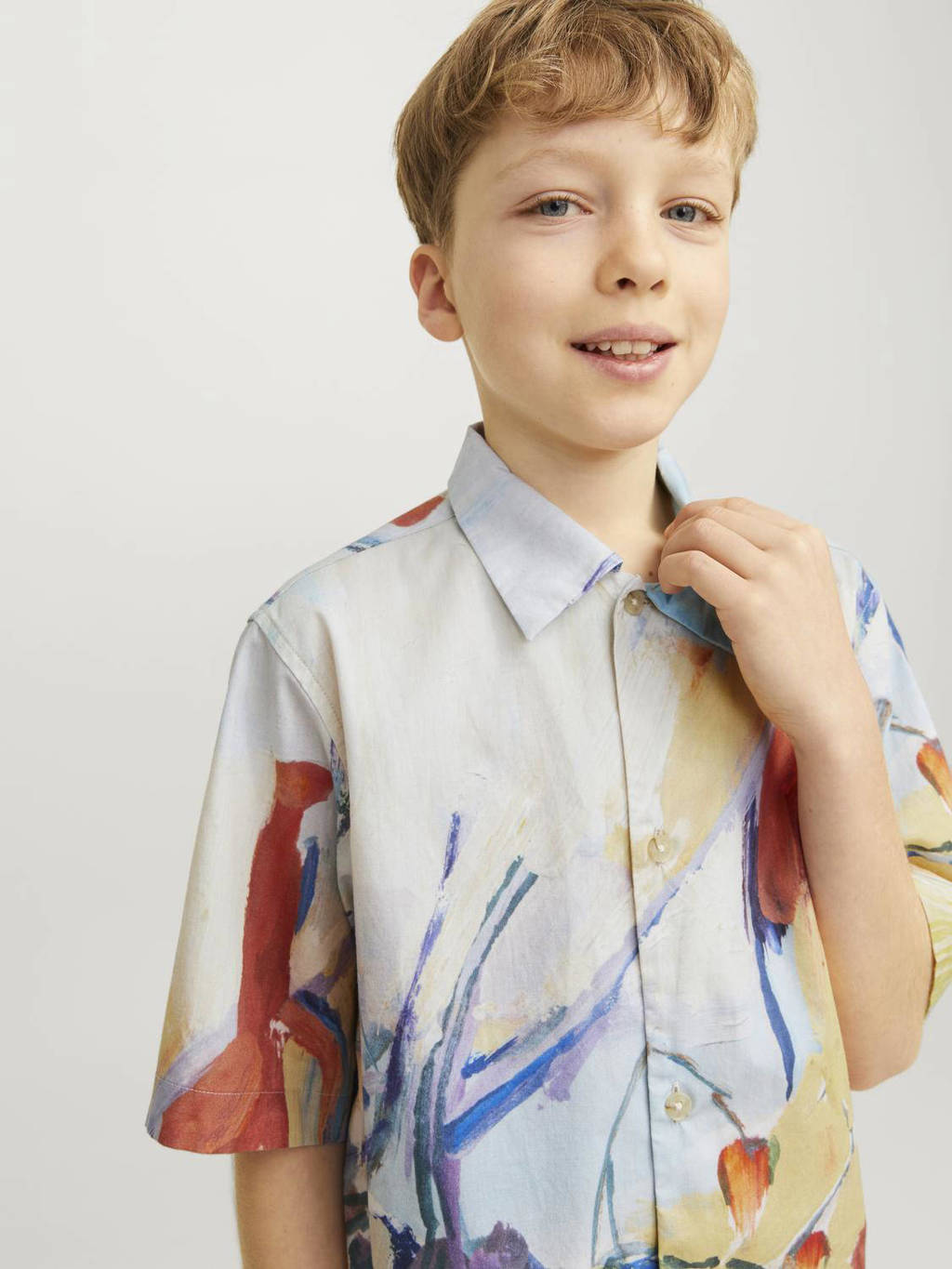 JACK & JONES overhemd JORLANDSCAPE met all over print blauw/multicolor