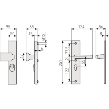 Abus veiligheidsbeslag LSZS 55 mm zwart SKG***