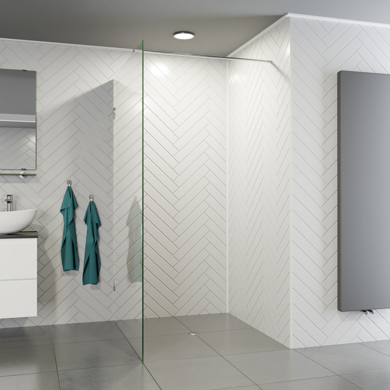 Saniclear Modern Exclusive profielloze inloopdouche 100x200 RVS