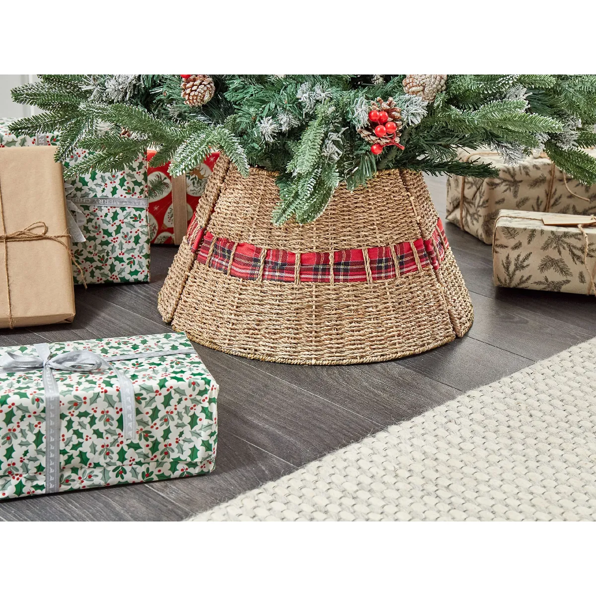 Beliani Jupe de Sapin de Noël Herbier Marin