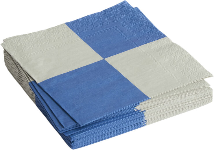 Hay Pattern Napkins-Set of 20 Dinner-Grey and blue L check