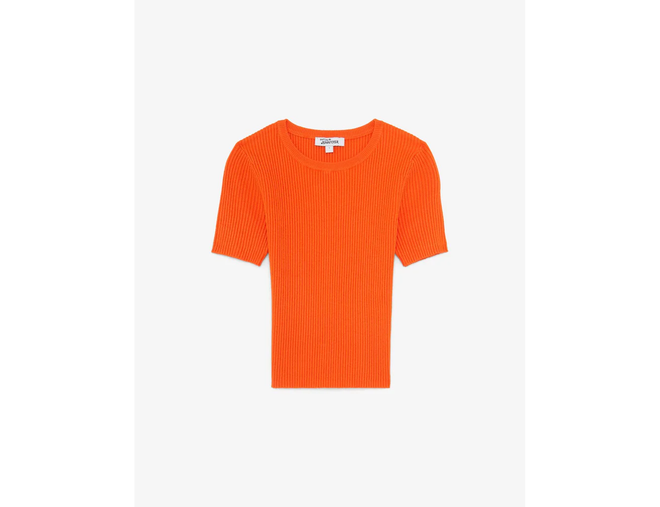 Top côtelé orange