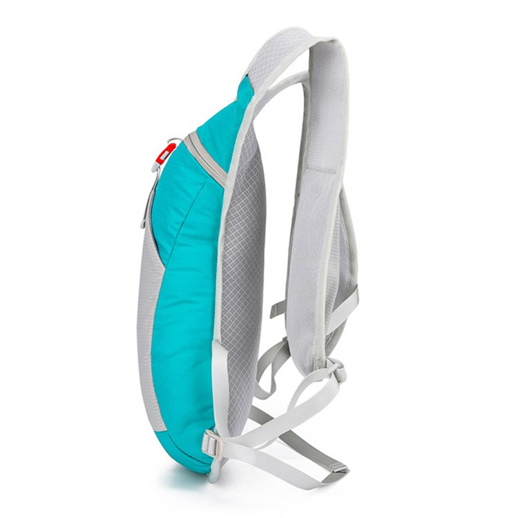 (40x25cm) 10L Ultraleichter Sport Rucksack Faltbare Outdoor Backpack Weste mit Aufbewahrungstasche   Öffnung für Trinksystem - Türkis / Grau