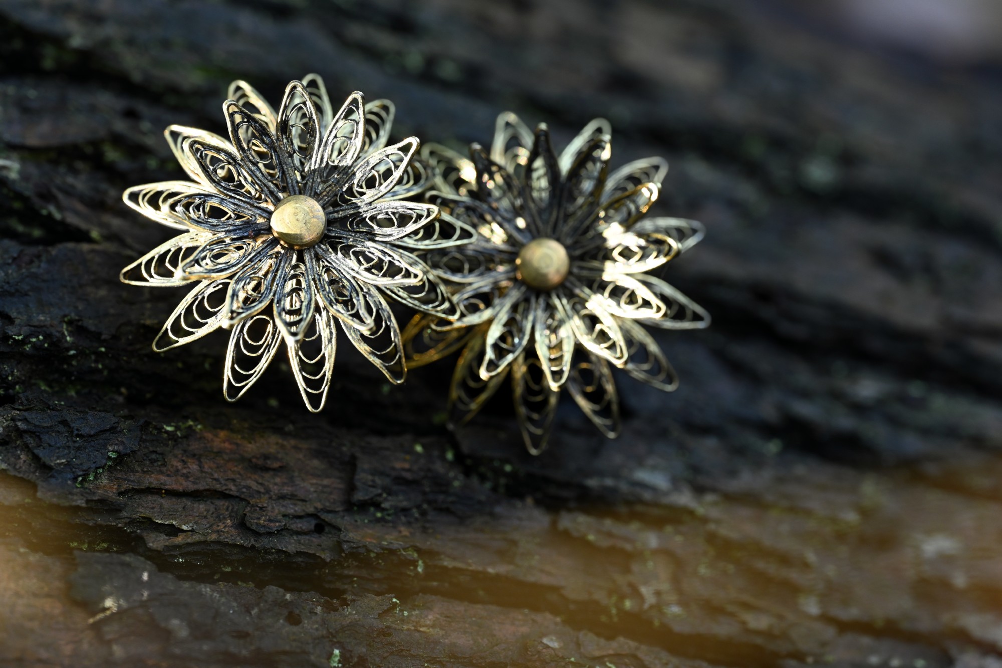 Metall-Knauf  'Blume', messing, Ø 4 cm günstig bestellen