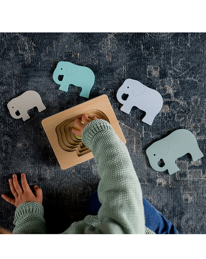 Lagenpuzzle ELEFANT 6-teilig aus Holz