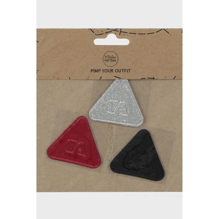 Atelier Veritas-Set van 3 patches met driehoeken