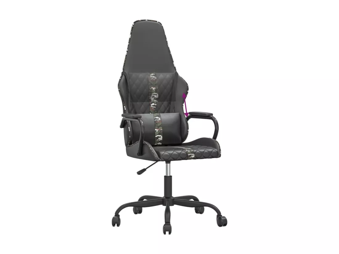 Chaise de jeu Noir et camouflage Similicuir