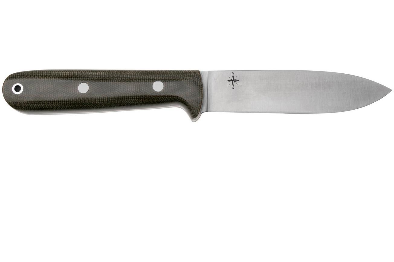 Bark River Kephart 4“ CPM 3V Green Canvas Micarta, bushcraft mes