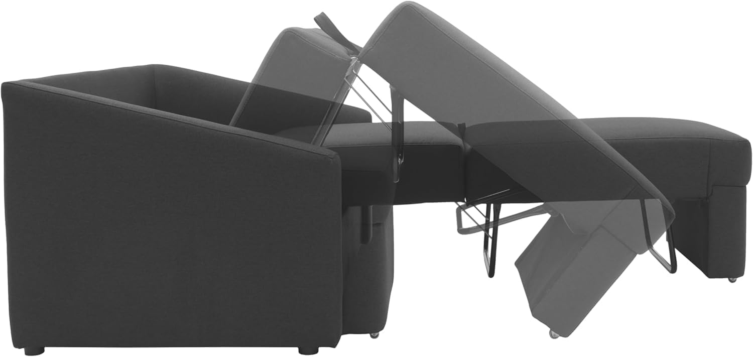 DOMO. collection Relax Boxspringsofa / 2er Sofa mit Boxspring und Schlaffunktion/Dauerschläfer Couch fürs Gästezimmer/Maße: 168/96/86 cm (B/T/H) / Farbe: dunkelgrau (grau)