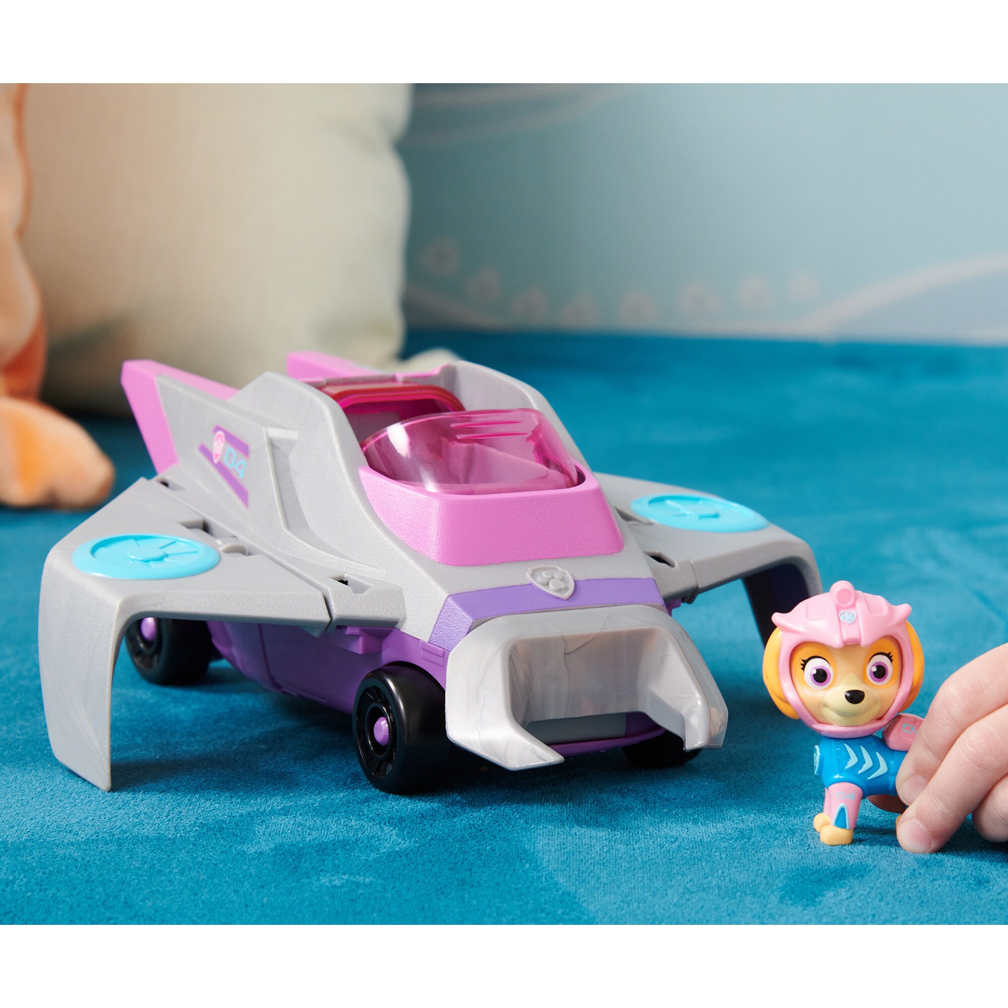 Spin Master Spielfahrzeug Paw Patrol Aqua Pups - Basis Fahrzeug im Rochen-Design mit Skye-Welpenfigur