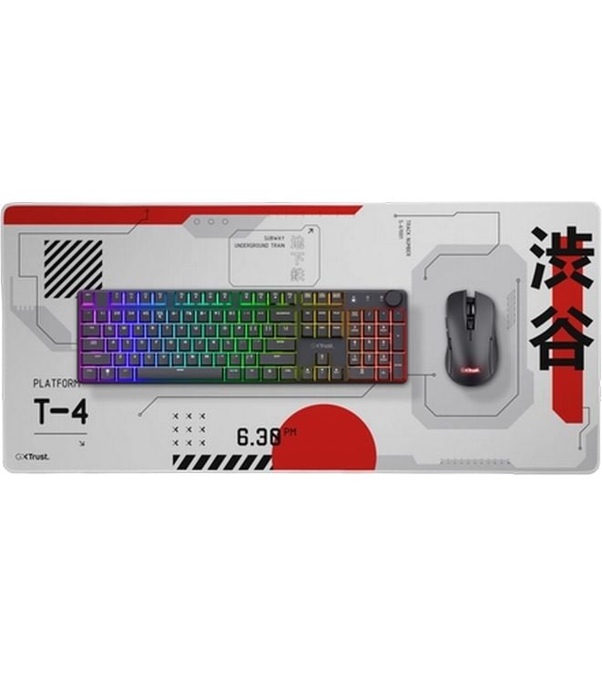 Trust Gaming-Mausmatte GXT 759 XXL Rot/Weiss XXL-Gaming-Mauspad mit vernähtem Rand für komfortables und stabiles Gaming