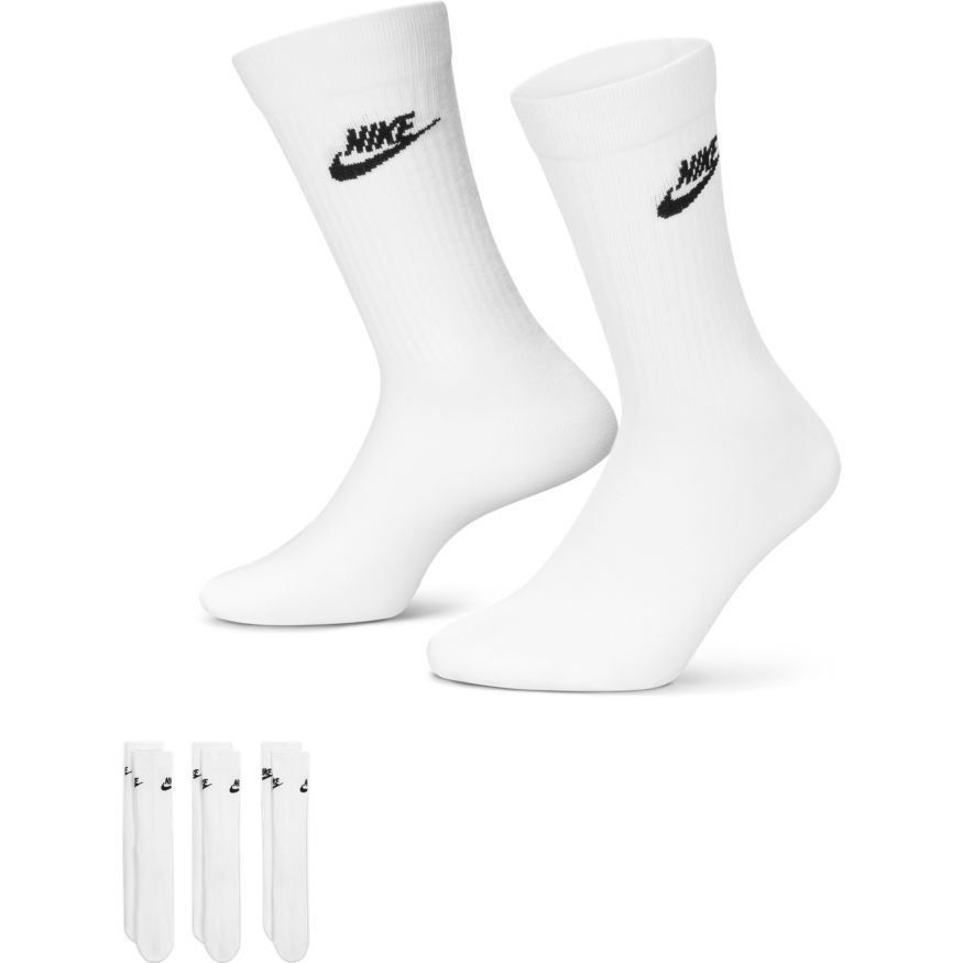 Nike Chaussettes NSW Everyday Essential Crew Pack de 3 - Blanc/Noir