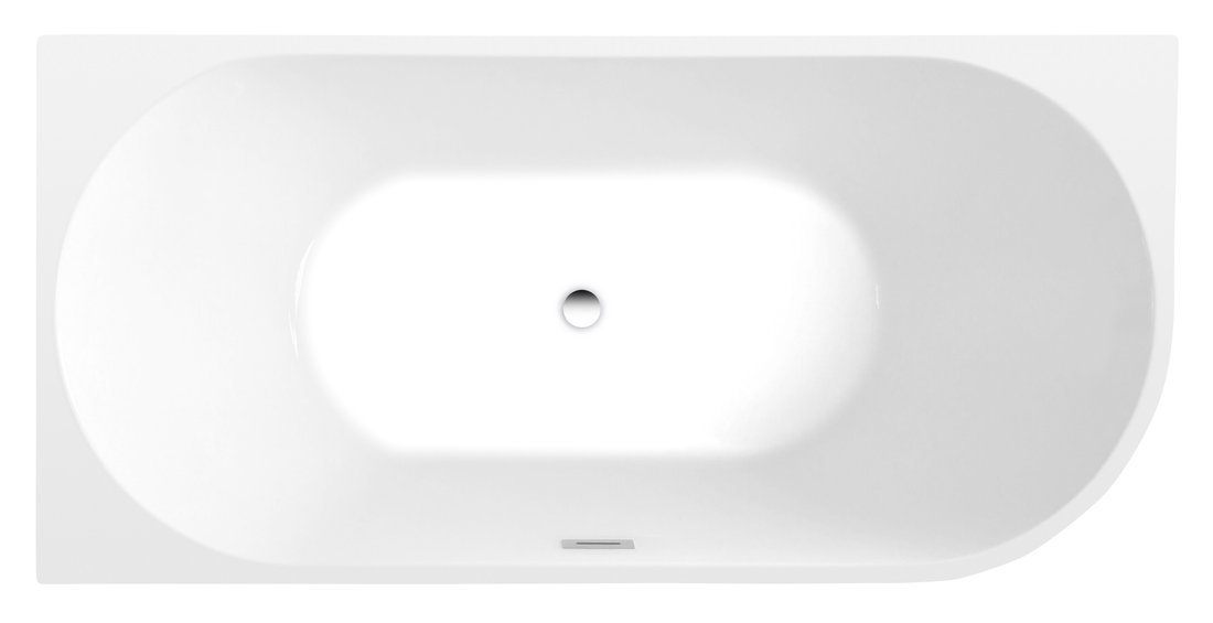 Aqualine Tibera half-vrijstaand ligbad links 170x80x58cm wit