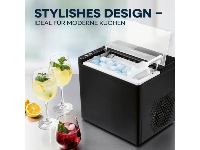 GOURMETmaxx Eiswürfelmaschine 12 kg/24h Eiswürfelmaschine mit Auffangkorb und Eisschaufel