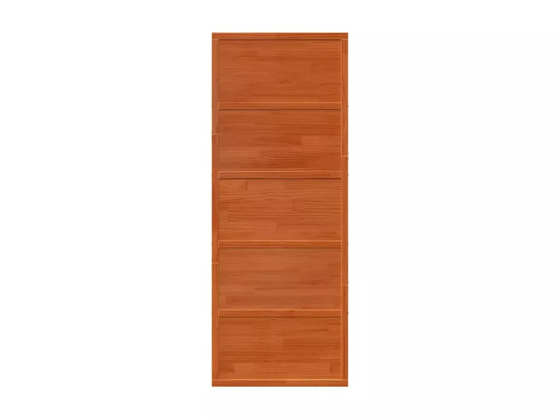 Porte de grange marron cire 80x208 cm bois massif de pin