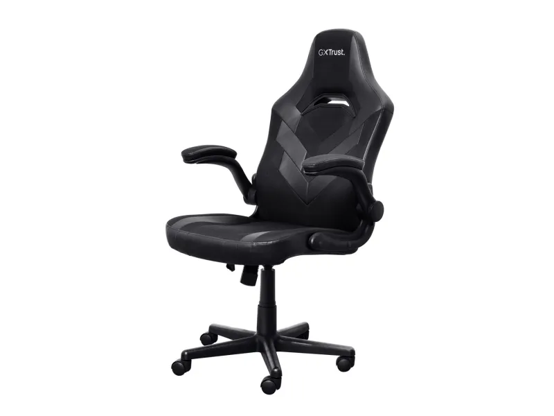 Trust GXT 703 RIYE - Spillestol - armstøtter - L-formet - vippe - drejeled - syntetisk læder, elastisk stof - sort