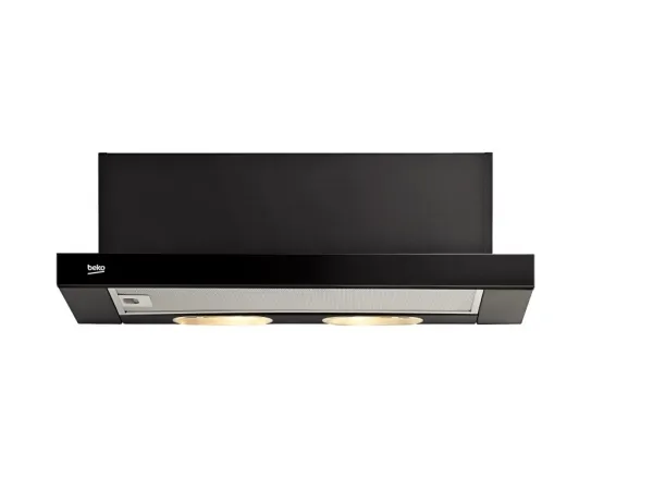 Beko CTB 6250 B - Hætte - teleskopisk - bredde: 59.8 cm - dybde: 28 cm - udsugning & recirculation - sort