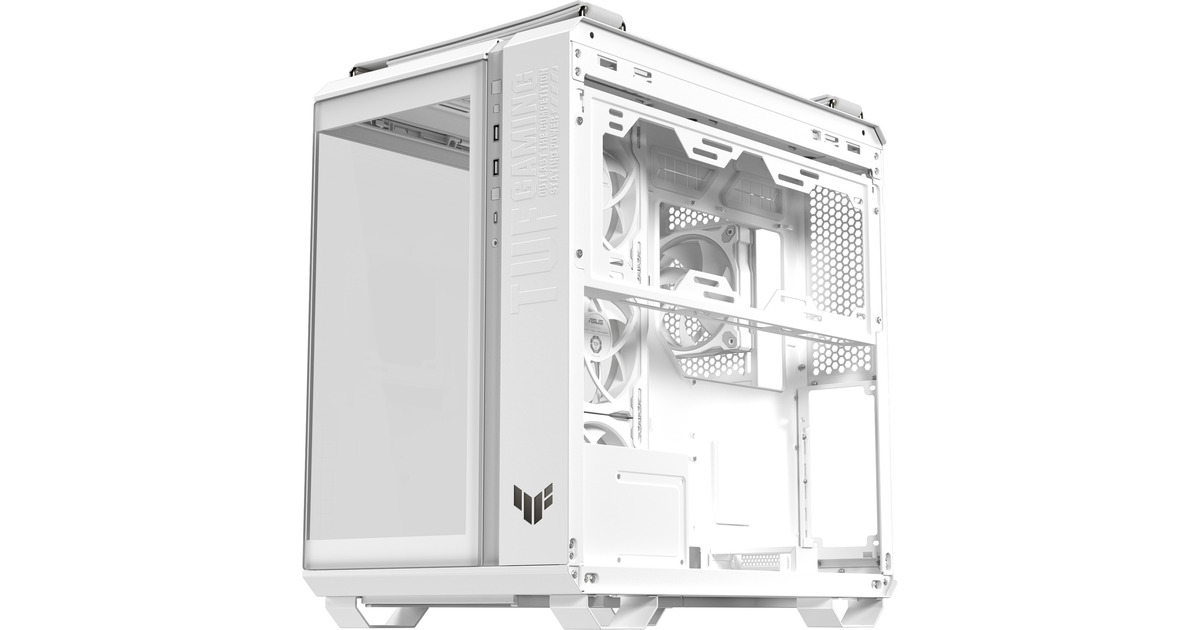 ASUSTUF Gaming GT502 Horizon ARGB midi tower behuizing  (Wit | 3x USB-A | 1x USB-C | Tempered Glass)