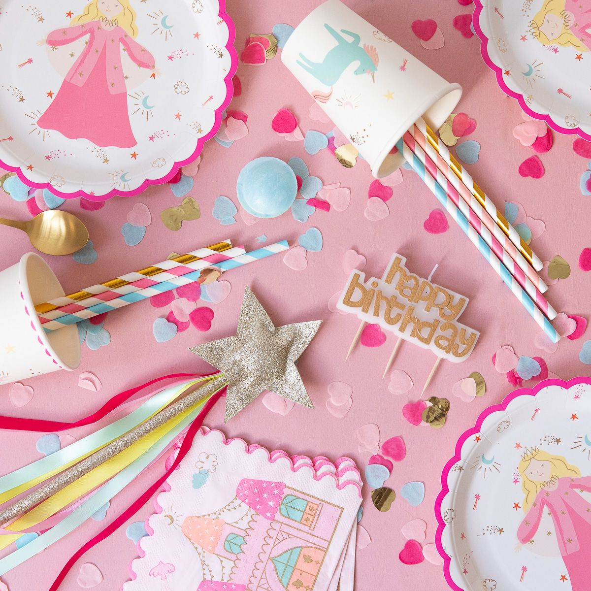 Lot de 25 pailles pastels Surprise Partie !