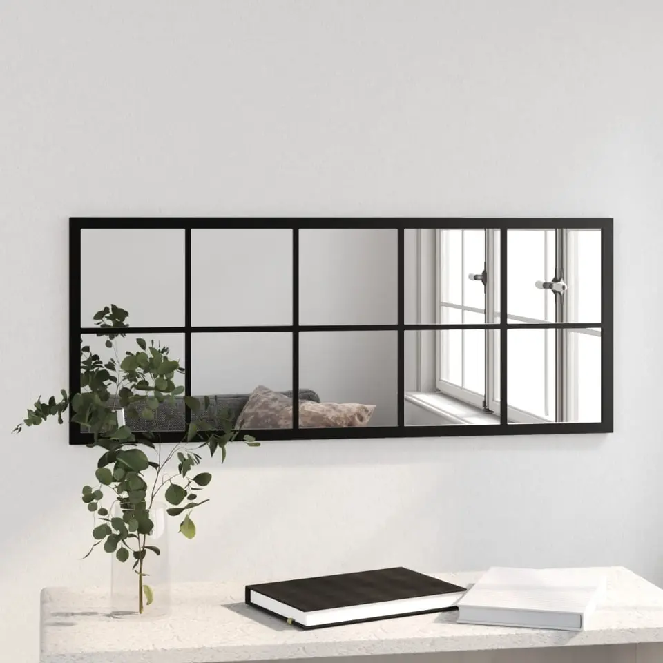 vidaXL - Spiegel - Zwart - Metaal - 100 x 40 cm