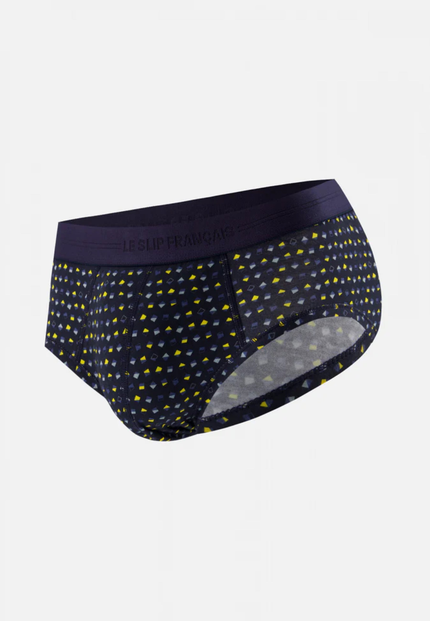 Slip en coton-Terrible Petits Carrés Marine Cire