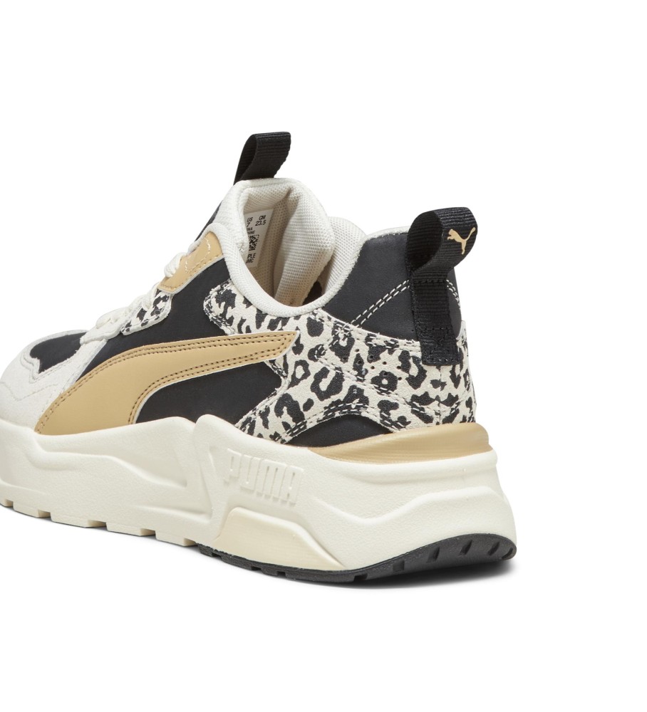 Tênis Puma Trinity Lite Animal, branco e preto.