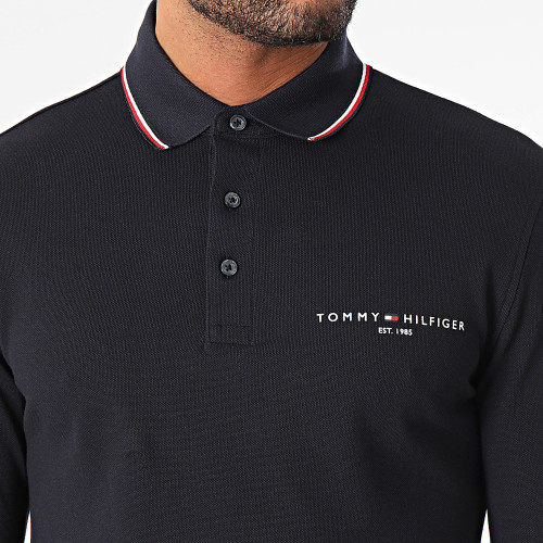 Polo Manches Longues Slim Tipped Place 3217 Bleu Marine