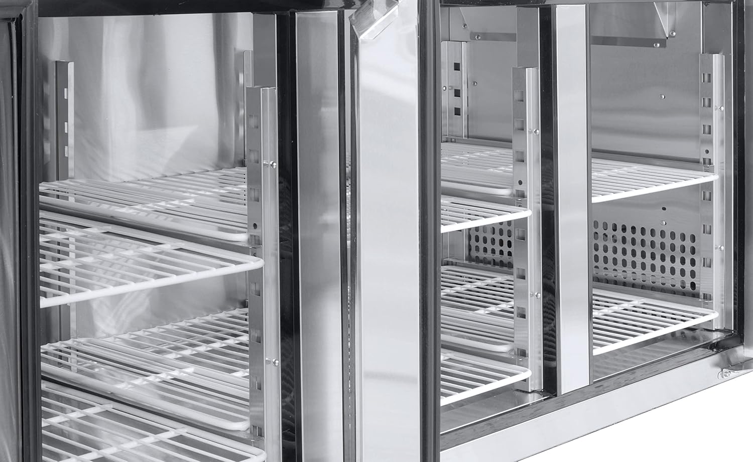 METRO Professional Tiefkühlschrank GCF3100, 334 L, Arbeitstisch mit Kühlung/Kühltheke, Kühltisch Gastro aus Edelstahl, 3 Türig, 660 W