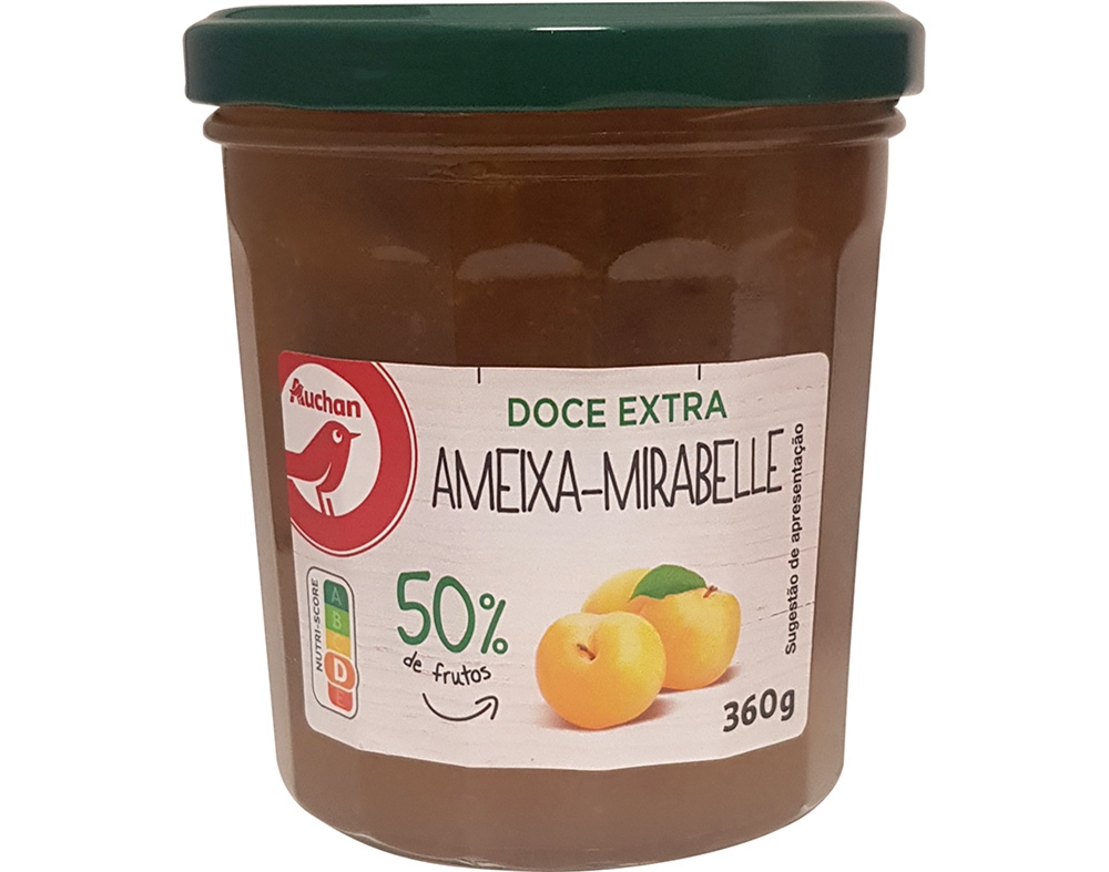 DOCE AUCHAN EXTRA 50% FRUTOS AMEIXA-MIRABELLE 360G