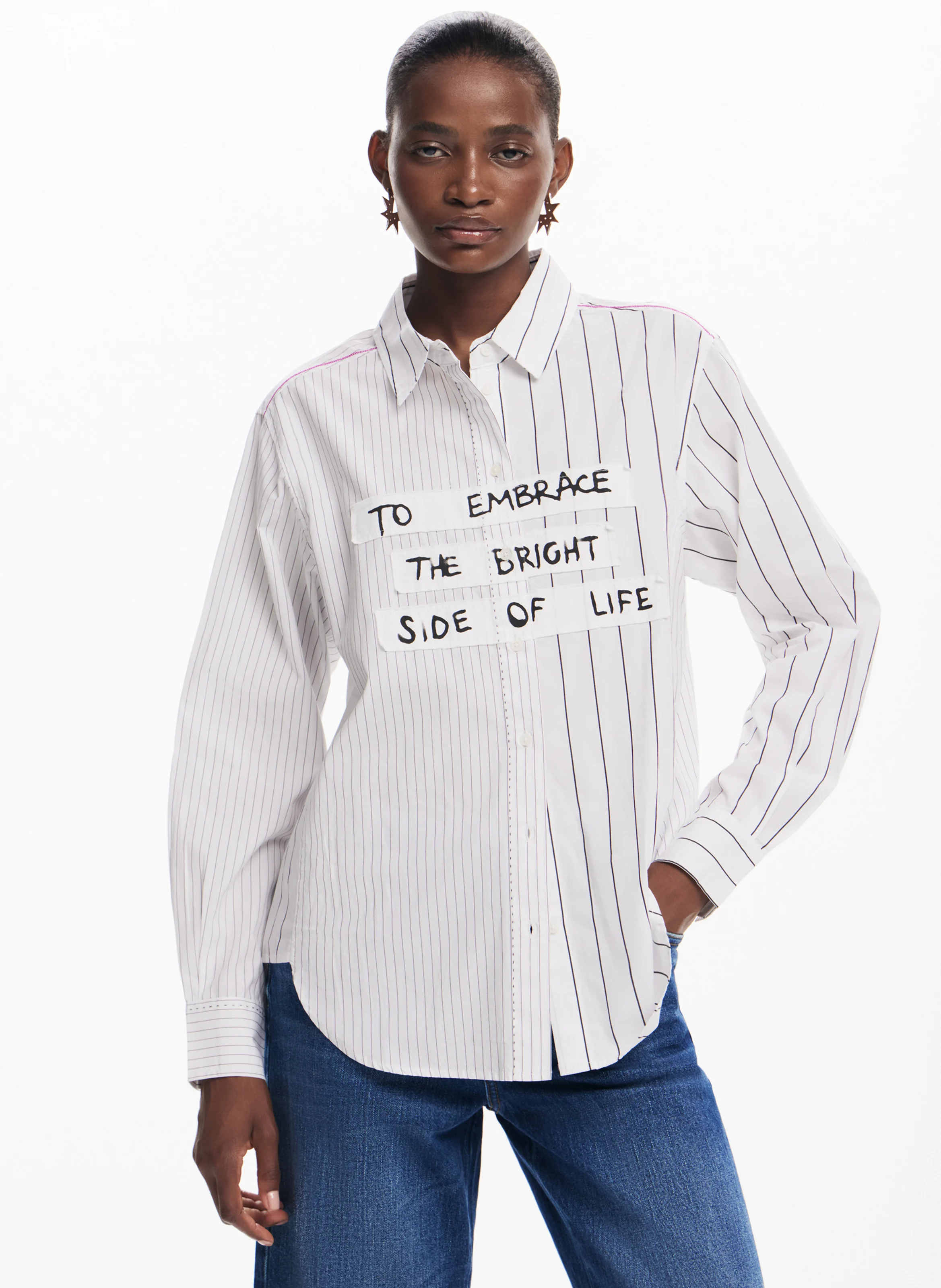 Chemise col classique en coton | Blanc