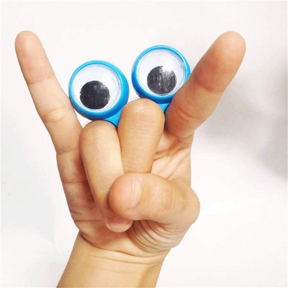 (50er Set) Finger Ring Wackelaugen Kinder Spielzeug Fingerpuppen - Assortiert