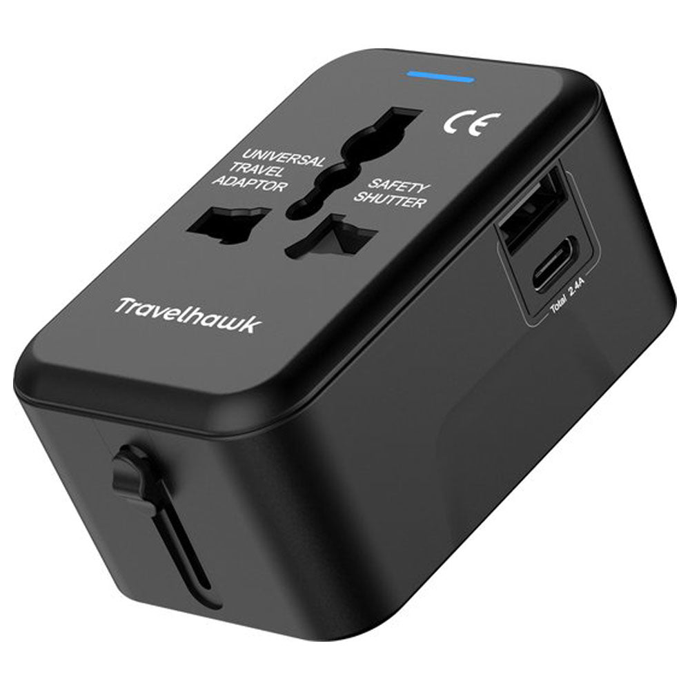 Travelhawk Universele reisstekker - Black