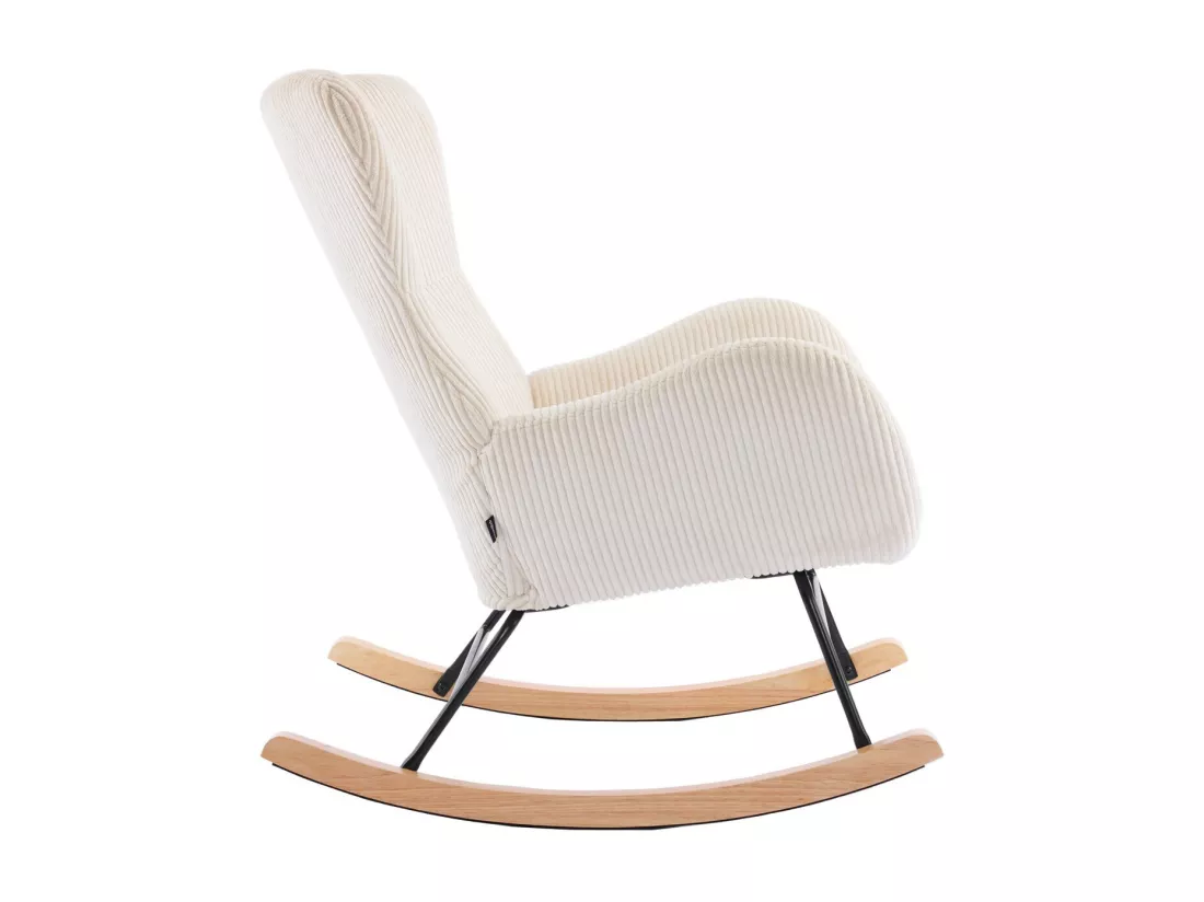 Rocking-chair en velours côtelé beige - Béa