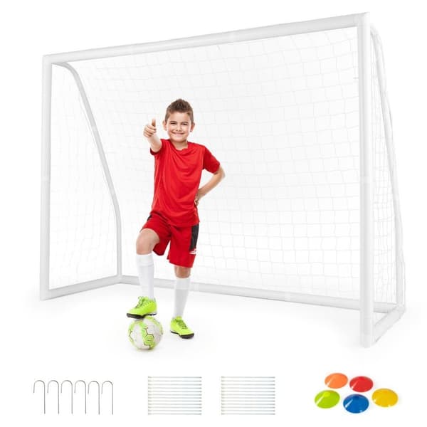 245 x 180 cm fotballmål med høystyrkenett og 6 bakkepigger værfast mål for fotballtrening