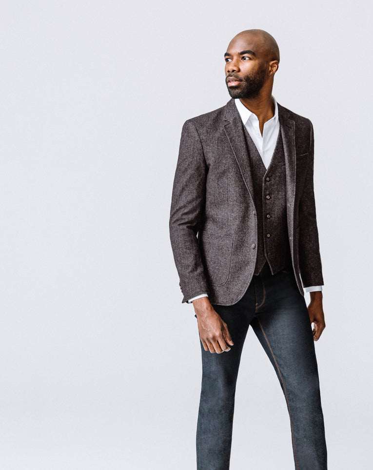 Veste tweed chocolat 