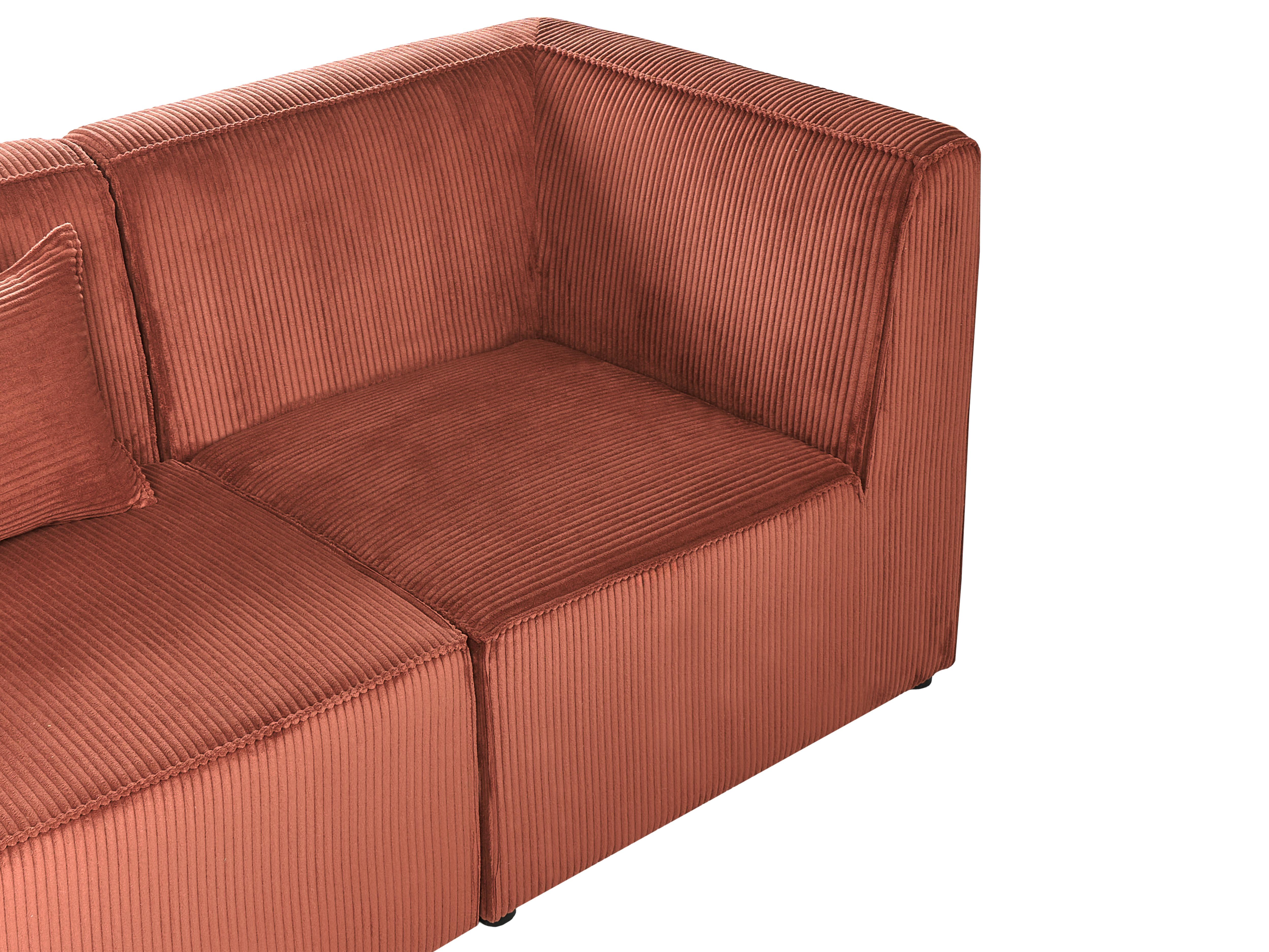 Modulaire hoekbank 4-zits LEMVIG Corduroy Goudbruin linkszijdig