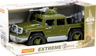 Militær Legetøjsbil Med Gevær - Jeep - Grøn - 32 CM - Polesie