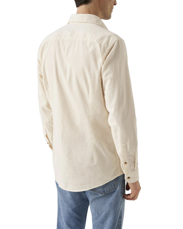 ETON Slim Fit White Fine Whale Coruroy Shirt Hvid