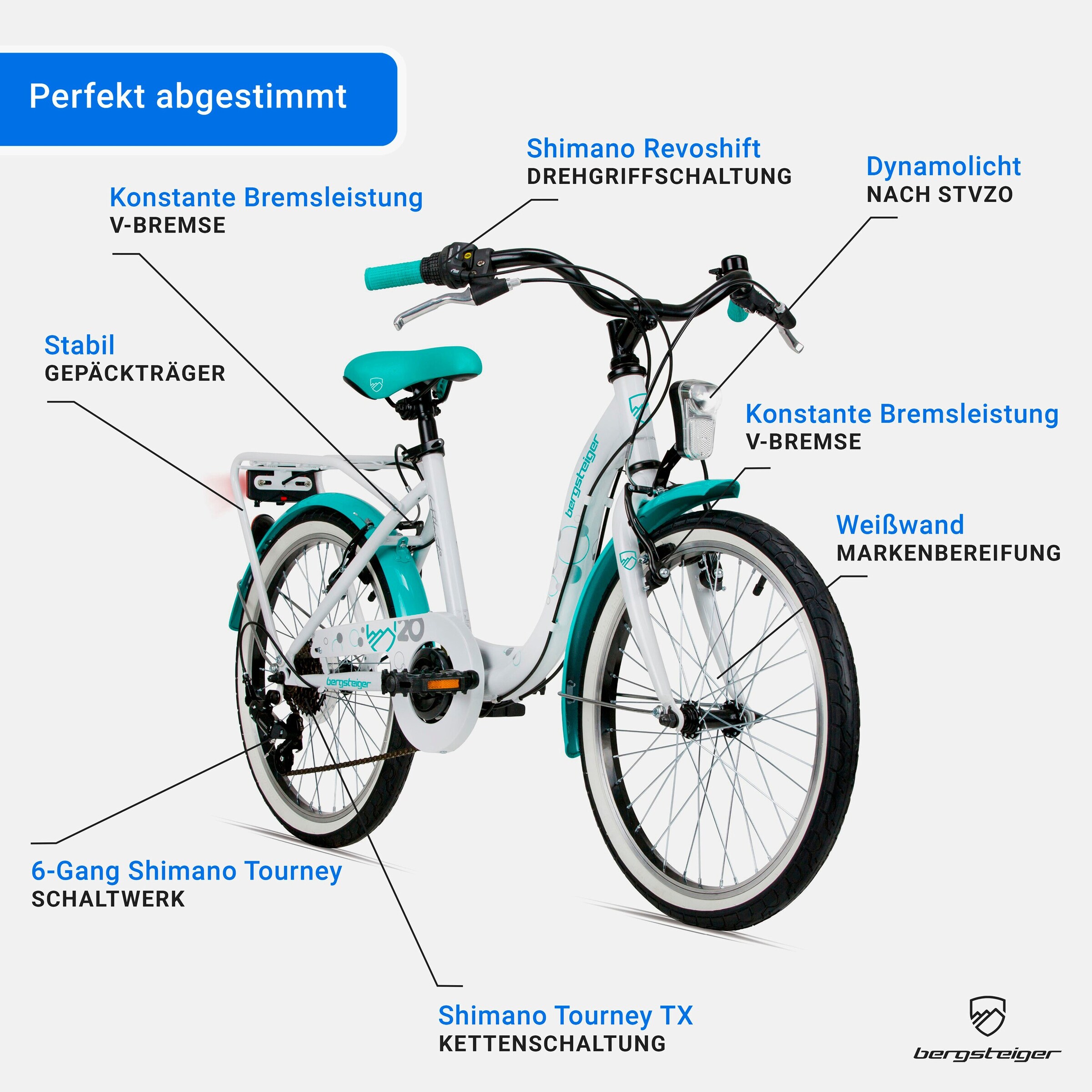 Bergsteiger Citybike Atlantis 20 Zoll | Pink