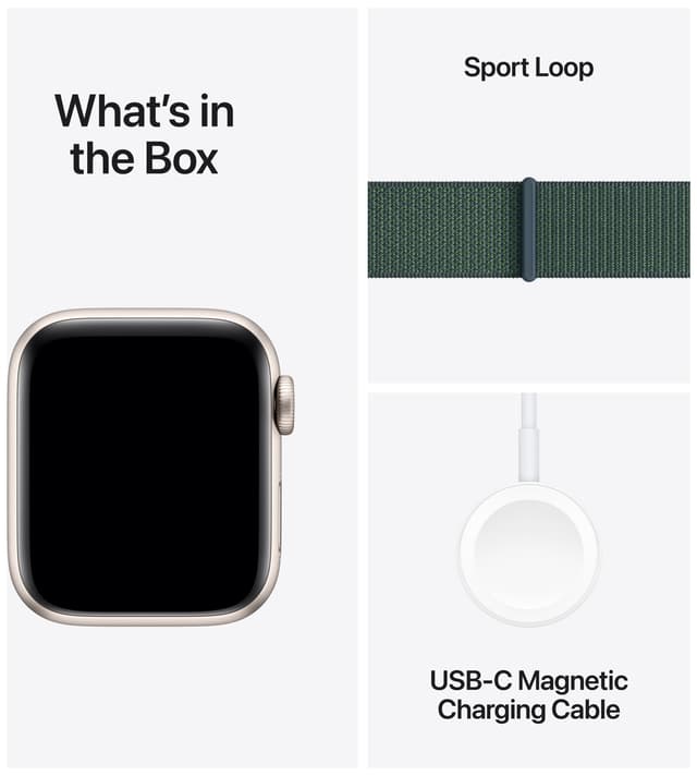 Apple Watch SE 2nd Gen 44mm GPS (Starlight Alu/Lake Green sport loop)