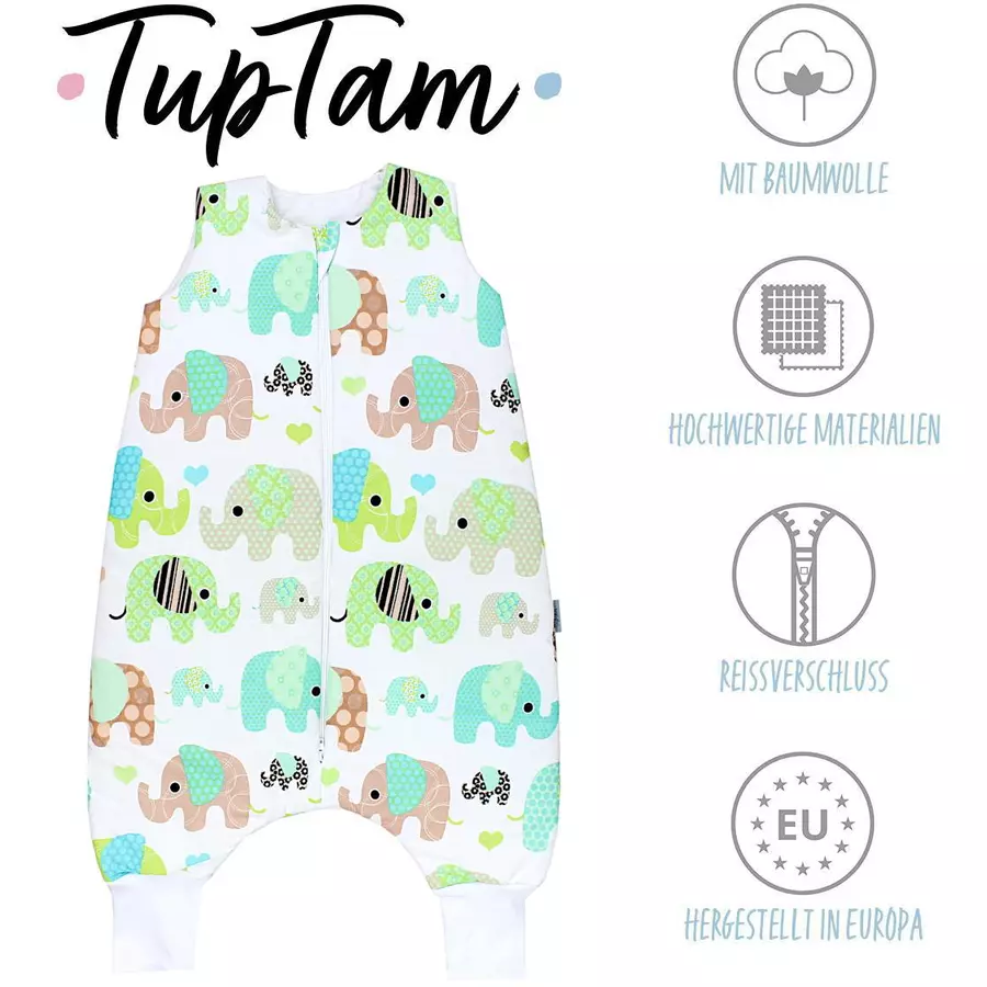TupTam Baby Winter Schlafsack mit Beinen grün Modell 1