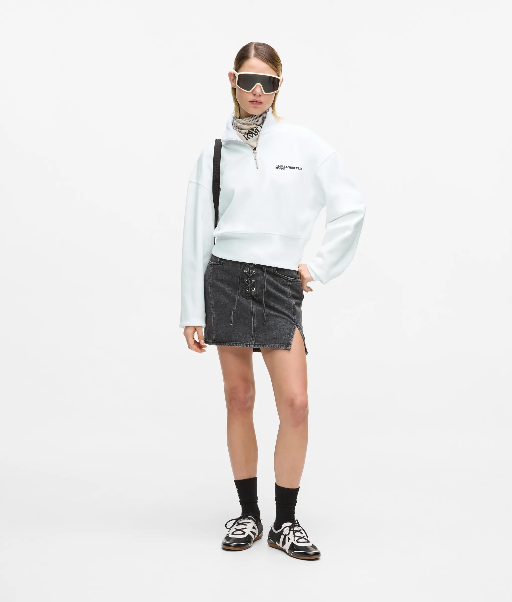 Sweatshirt met halve rits