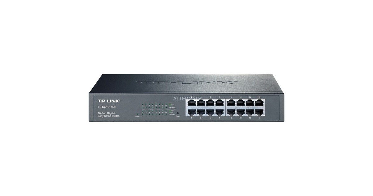 TP-LinkTL-SG1016DE switch  (Zwart, 1U)
