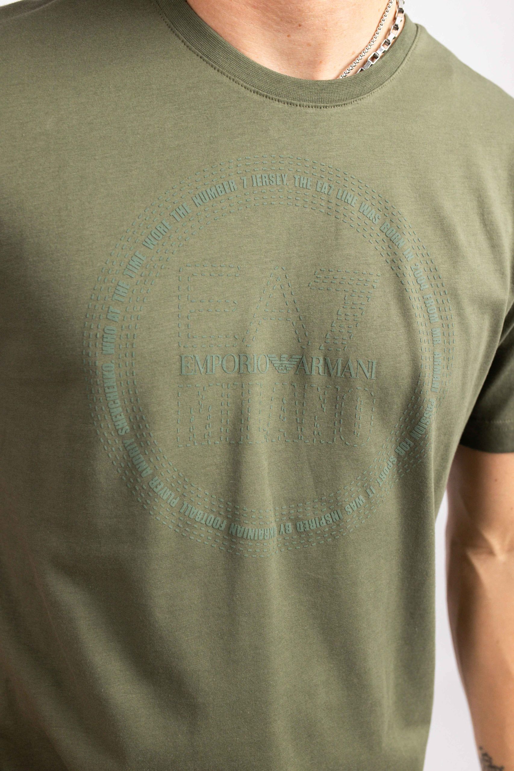EA7 Emporio Armani Milano T-Shirt Heren Donkergroen