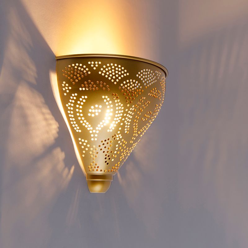 Oosterse wandlamp goud met lichteffect - Zayn